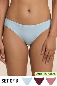 Zivame Low Rise Full Coverage Bikini Panty (Pack of 3) - Multicolor — thumbnail 1